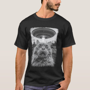 Perzische Kat UFO Alien Buitenaards Wezen Selfie T-shirt