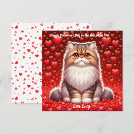 Perzische Kat Valentijn Spinzen Feestdagenkaart