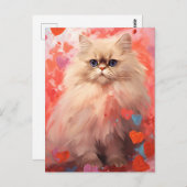 Perzische kat Valentijnsdag Briefkaart (Voorkant / Achterkant)