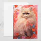 Perzische kat Valentijnsdag Feestdagenkaart (Voorkant / Achterkant)