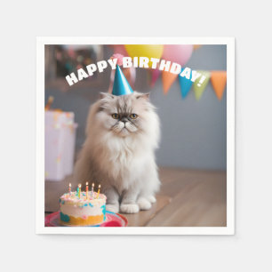 Perzische kat verjaardagsfeestje servet