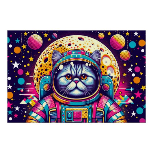PERZISCHE KAT VERLOREN IN DE RUIMTE PERFECT POSTER (Voorkant)