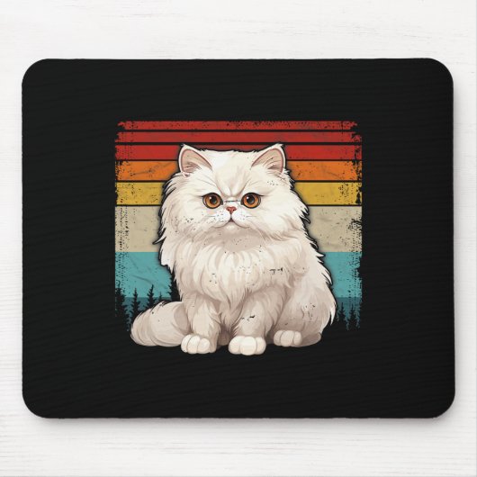 Perzische kat  verontruste retro stijl cool PE Muismat (Voorkant)