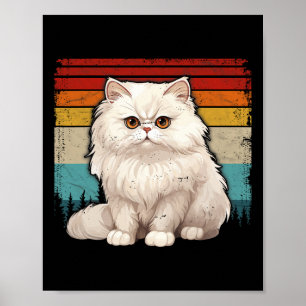 Perzische kat  verontruste retro stijl cool PE Poster