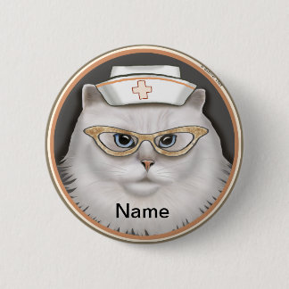 Perzische Kat Verpleegster aangepaste naam pin Ronde Button 5,7 Cm