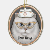 Perzische Kat Verpleegster Keramisch Ornament (Links)