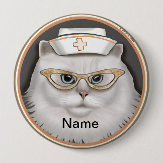 Perzische kat verpleegster ronde button 4,0 cm