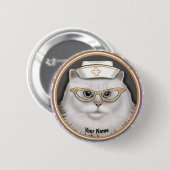 Perzische Kat Verpleegster speld Ronde Button 5,7 Cm (Voorkant /achterkant)
