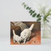 Perzische Kat Vintage Kunst Briefkaart (Staand voorkant)