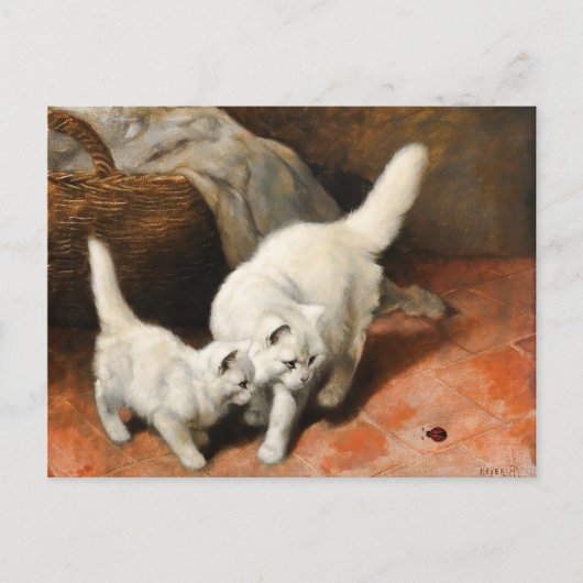 Perzische Kat Vintage Kunst Briefkaart (Voorkant)