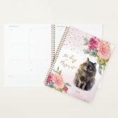 Perzische katillustratie bloemen meisje Dagelijks  Planner (Display)