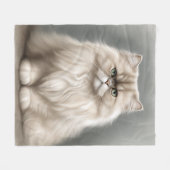 Perzische Kat's Beauty Portret Fleece Deken (Voorkant (Horizontaal))