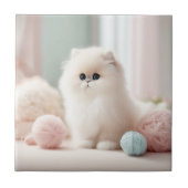 Perzische kat's zachte pasteldroom tegeltje (Voorkant)