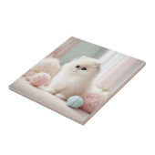 Perzische kat's zachte pasteldroom tegeltje (Zijkant)