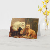 Perzische katten en honden Wenskaart Kaart (Gele Bloem)