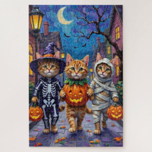 Perzische katten gaan langs voor trick-or-treat in legpuzzel