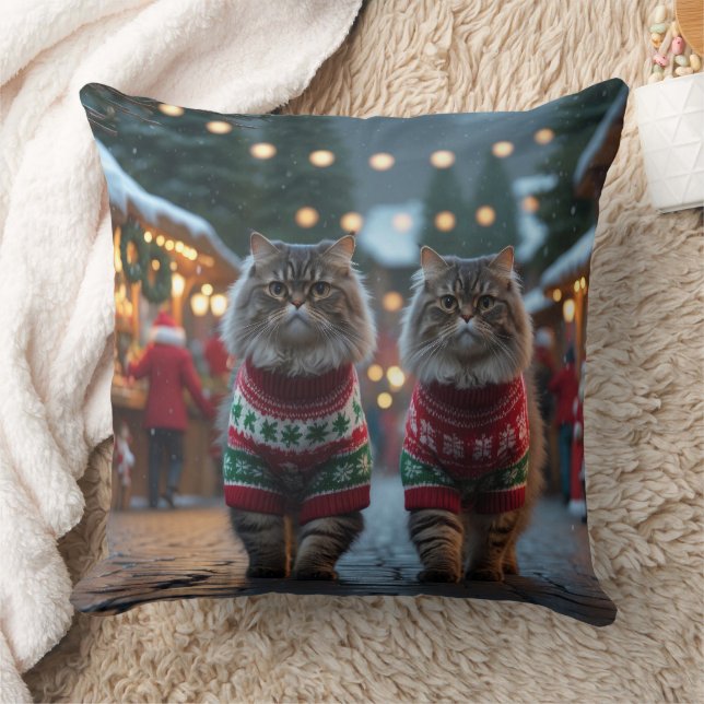 Perzische Katten Kerst Sneeuw Vakantie Kussen (Deken)