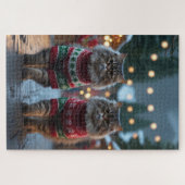 Perzische Katten Kerst Sneeuw Vakantie Legpuzzel (Horizontaal)