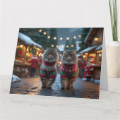 Perzische katten Kerstmis Sneeuw Vakantie Kaart (Voorkant)