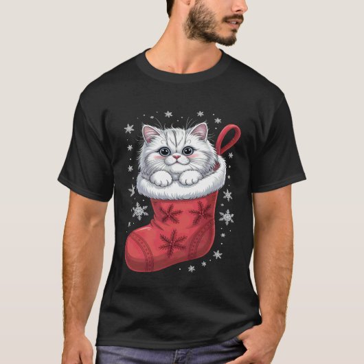 Perzische Katten Kerstmis T-shirt (Voorkant)