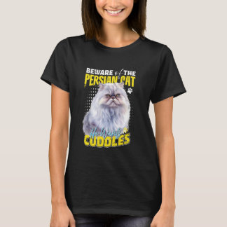 Perzische katten PAS OP VOOR DE PERZISCHE KAT KNUF T-shirt