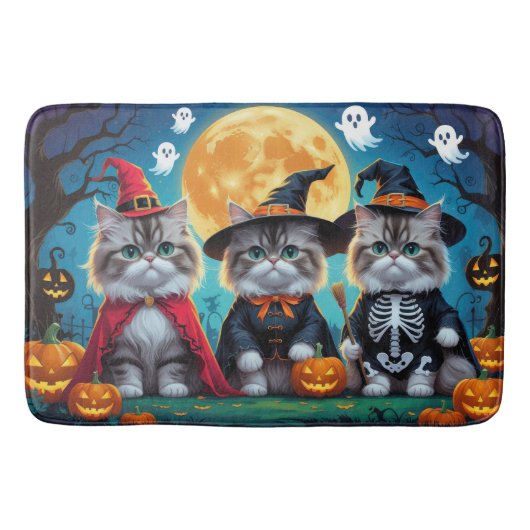 Perzische katten pompoen Halloween grappig Badmat (Voorkant)
