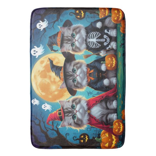 Perzische katten pompoen Halloween grappig Badmat (Voorkant Verticaal)