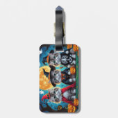 Perzische katten pompoen Halloween grappig Bagagelabel (Achterkant verticaal)