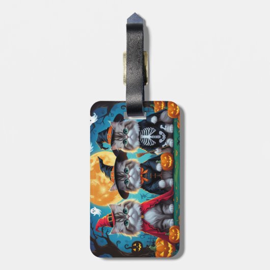 Perzische katten pompoen Halloween grappig Bagagelabel (Achterkant verticaal)