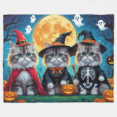 Perzische katten pompoen Halloween grappig Fleece Deken (Voorkant (Horizontaal))