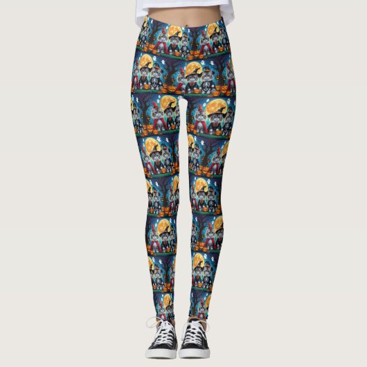 Perzische katten pompoen Halloween grappig Leggings (Voorkant)