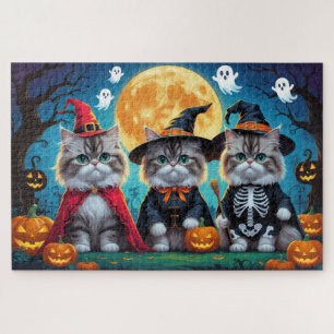 Perzische katten pompoen Halloween grappig Legpuzzel