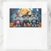 Perzische katten pompoen Halloween grappig Rechthoekige Sticker (Tas)