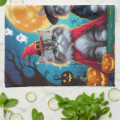 Perzische katten pompoen Halloween grappig Theedoek (Gevouwen)