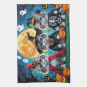 Perzische katten pompoen Halloween grappig Theedoek (Verticaal)