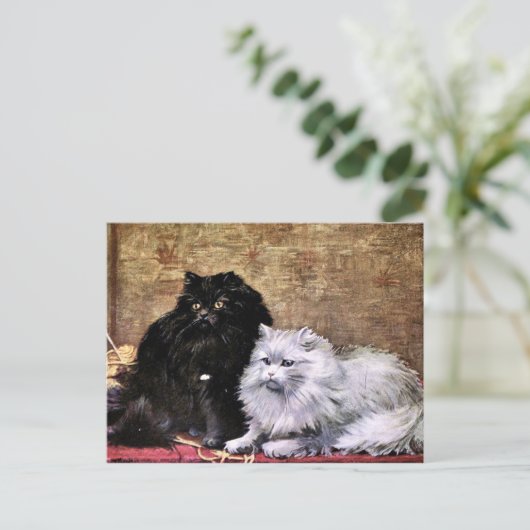 Perzische katten schilderen briefkaart (Staand voorkant)