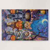 Perzische katten truc-of-behandelen Halloween kost Legpuzzel (Horizontaal)