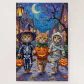 Perzische katten truc-of-behandelen Halloween kost Legpuzzel (Verticaal)