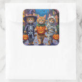 Perzische katten truc-of-behandelen Halloween kost Vierkante Sticker (Tas)