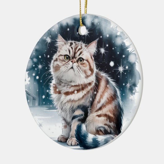 Perzische kattencirkel Kerstmis Xmas Ornament (Links)