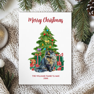 Perzische Kattenfamilie Kerstmis Feestdagenkaart