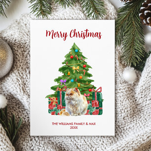 Perzische Kattenfamilie Kerstmis Feestdagenkaart