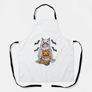 Perzische Kattenheks Pet Pompoenen Halloween Kostu Schort