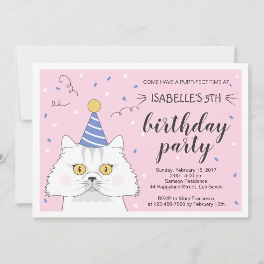 Perzische kattenpootaardappel Confetti Birthday Kaart (Voorkant)