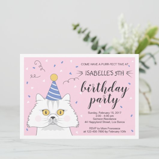 Perzische kattenpootaardappel Confetti Birthday Kaart (Staand voorkant)