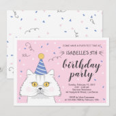 Perzische kattenpootaardappel Confetti Birthday Kaart (Voorkant / Achterkant)