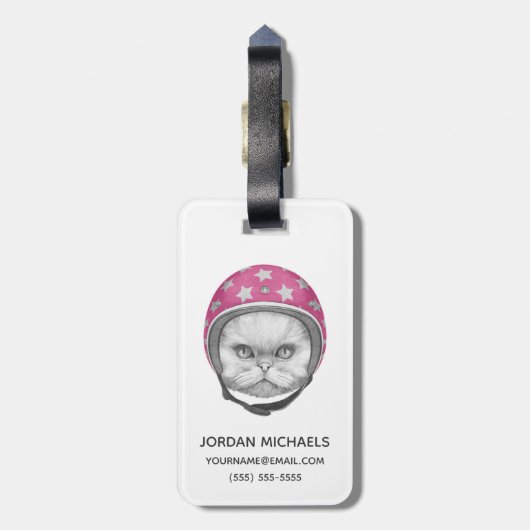 Perzische kattenrijder | Jouw namen toevoegen Bagagelabel (Achterkant verticaal)