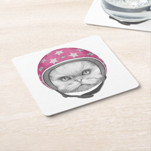 Perzische kattenrijder kartonnen onderzetters (Schuin)