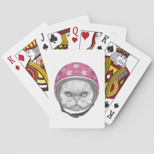 Perzische kattenrijder pokerkaarten (Achterkant)