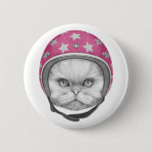 Perzische kattenrijder ronde button 5,7 cm (Voorkant)